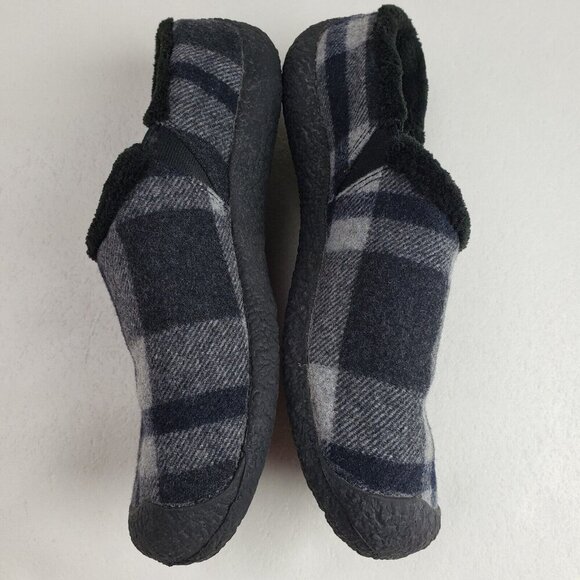 Keen Howser Plaid Slide Slipper Womens 7 Gray Fleece Lined Slip On Clog Shoe - Picture 6 of 10